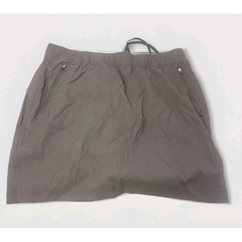 Eddie Bauer Women's Skort  16 Black Skirt Shorts Pockets Nylon Hiking Pull On